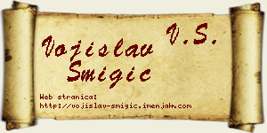 Vojislav Šmigić vizit kartica